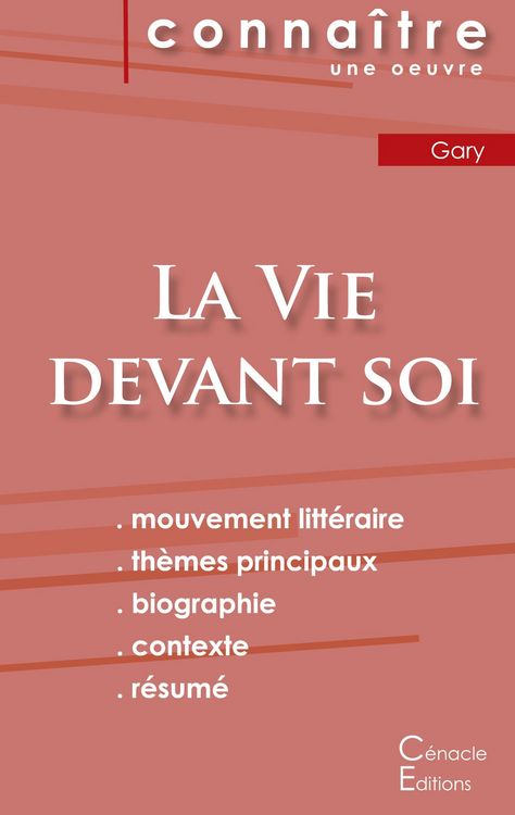 Produktbild: Fiche de lecture La Vie devant soi de Romain Gary (Analyse litt&eacute;raire de r&eacute;f&eacute;rence et r&eacute;sum&eacute; complet)