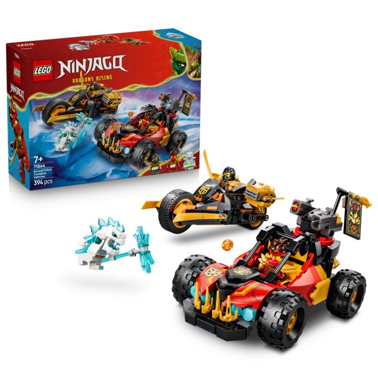 Produktbild: LEGO NINJAGO 71864 Kais und Coles Kombi-Flitzer, Bauset mit 3 Minifiguren