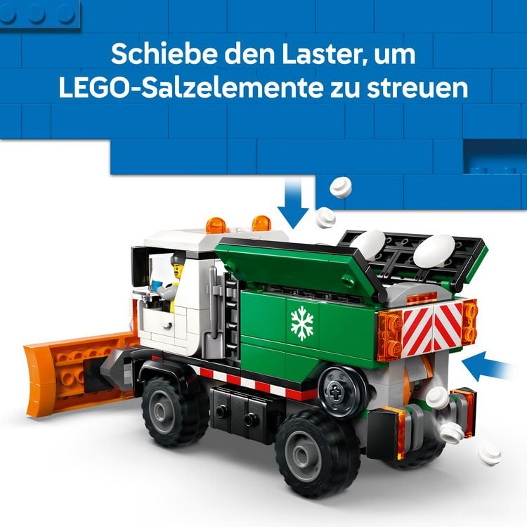 Produktbild: LEGO City 60490 Schneepflug, Spielzeug LKW mit Minifigur am Steuer