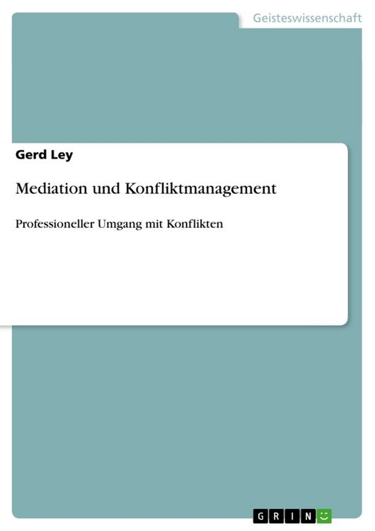 Produktbild: Mediation und Konfliktmanagement