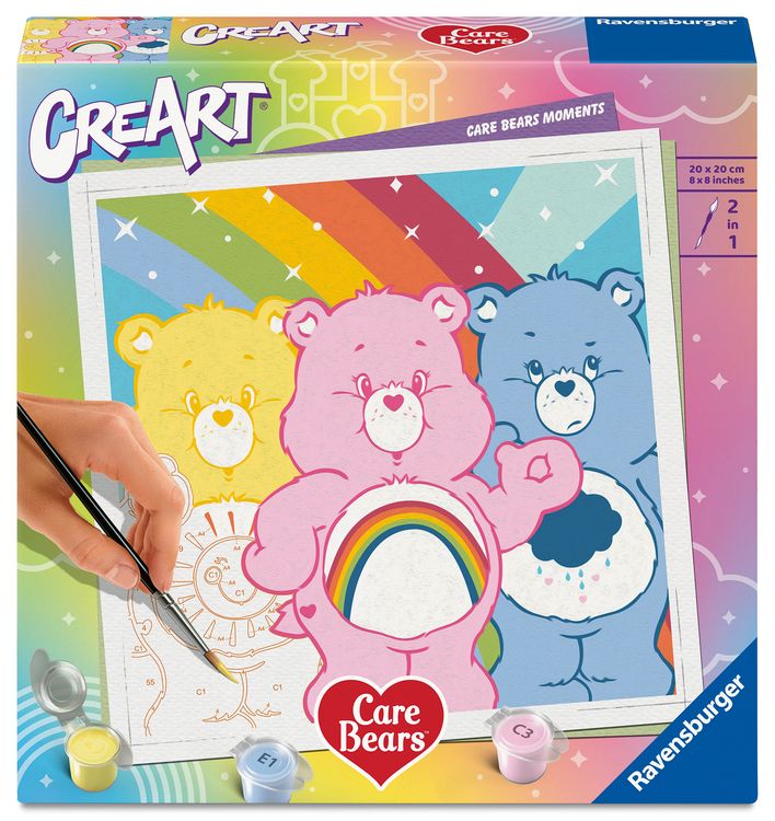 Produktbild: CreArt, Malen nach Zahlen Adults Trend Care Bears - Gl&uuml;cksb&auml;rchi-Momente