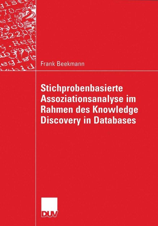 Produktbild: Stichprobenbasierte Assoziationsanalyse im Rahmen des Knowledge Discovery in Databases