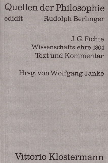 Produktbild: Wissenschaftslehre 1804