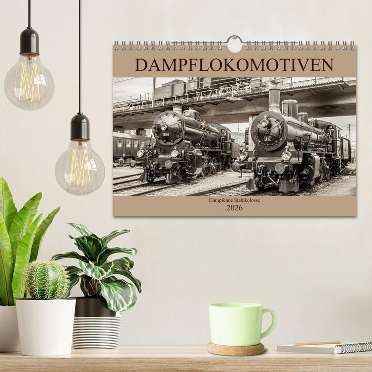 Produktbild: Dampflokomotiven - dampfende Stahlkolosse (Wandkalender 2026 DIN A4 quer), CALVENDO Monatskalender