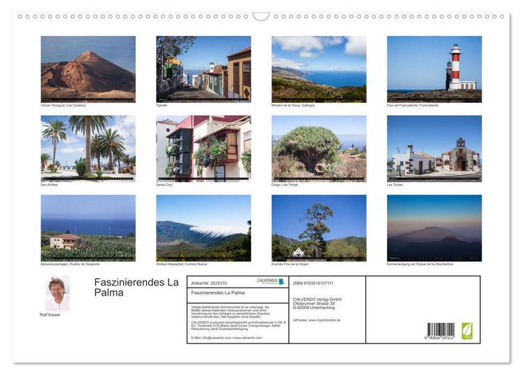 Produktbild: Faszinierendes La Palma (Wandkalender 2026 DIN A2 quer), CALVENDO Monatskalender