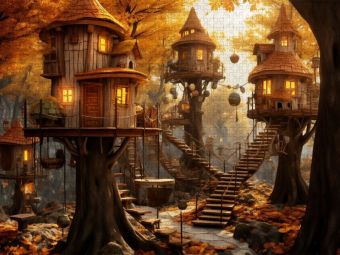 Produktbild: CALVENDO Puzzle Ein Motiv aus dem Kalender "Baumh&auml;user - Traumhafte Luftschl&ouml;sser" | 1000 Teile Lege-Gr&ouml;&szlig;e 64x48cm Foto-Puzzle f&uuml;r gl&uuml;ckliche Stunden