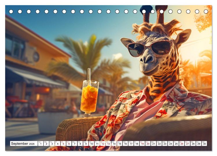 Produktbild: Sunny snapshots - A year of happy animals (Desk Calendar 2026 DIN A5 landscape), CALVENDO 12 Month DeskCalendar