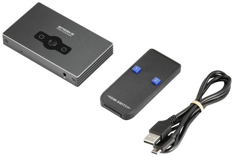 Produktbild: SpeaKa Professional SP-HSW-300 2 Port HDMI-Switch UHD 8K @ 60 Hz, UHD 4K @ 120Hz