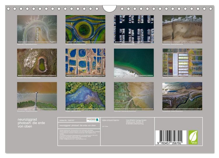Produktbild: neunziggrad photoart: die erde von oben (Wandkalender 2026 DIN A4 quer), CALVENDO Monatskalender