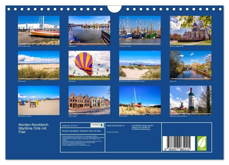 Produktbild: Norden-Norddeich. Maritime Orte mit Flair (Wandkalender 2026 DIN A4 quer), CALVENDO Monatskalender
