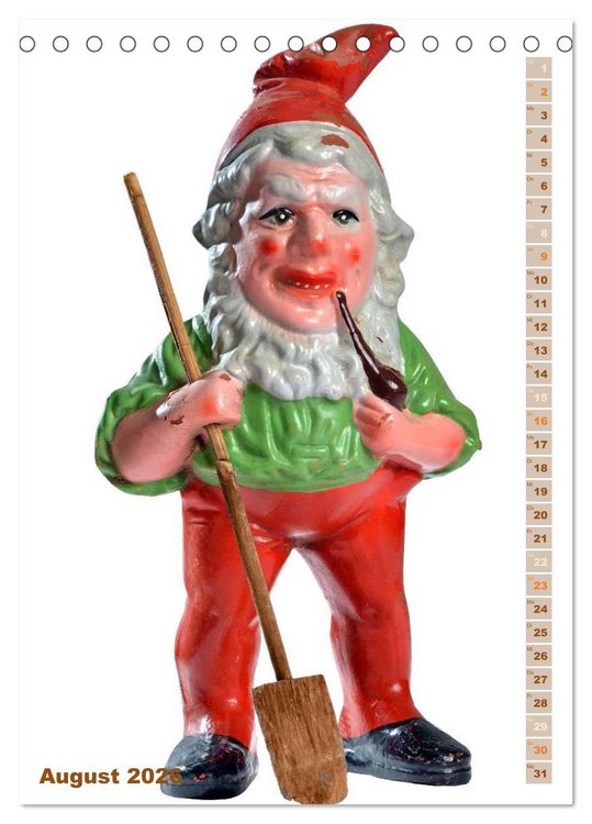 Produktbild: Gartenzwerge: Die rote Zipfelm&uuml;tze im Beet (Tischkalender 2026 DIN A5 hoch), CALVENDO Monatskalender