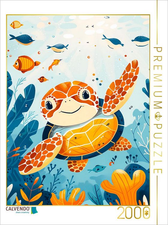 Produktbild: CALVENDO Puzzle Niedliche Schildkr&ouml;te im Meer. | 2000 Teile Lege-Gr&ouml;&szlig;e 90x67cm Foto-Puzzle f&uuml;r gl&uuml;ckliche Stunden