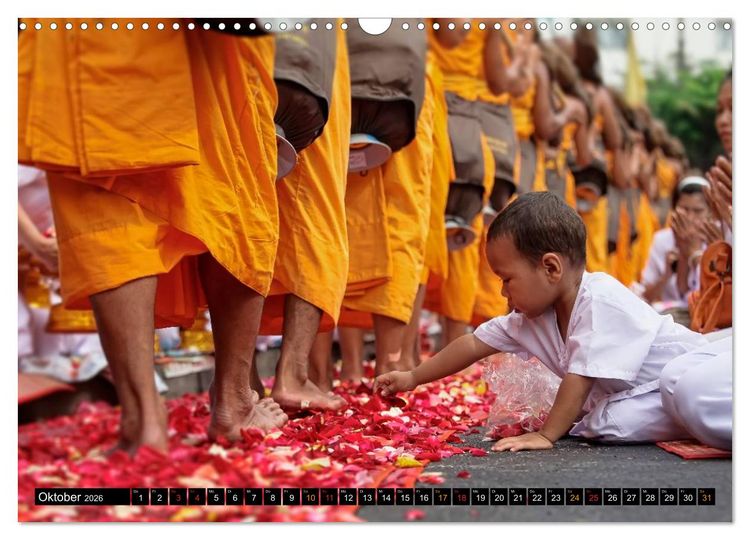 Produktbild: Buddhistische M&ouml;nche - das Leben f&uuml;r Buddha (Wandkalender 2026 DIN A3 quer), CALVENDO Monatskalender