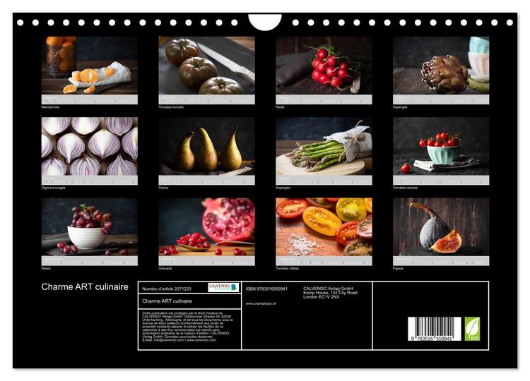 Produktbild: Charme ART culinaire (Calendrier mural 2026 DIN A4 vertical), CALVENDO calendrier mensuel
