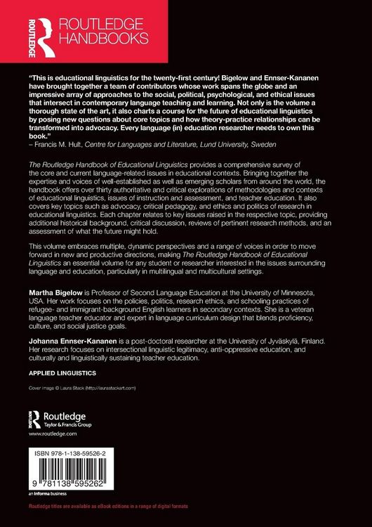 Produktbild: The Routledge Handbook of Educational Linguistics