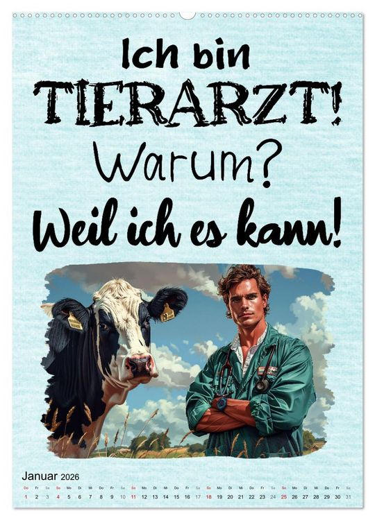 Produktbild: Tierarztspr&uuml;che (hochwertiger Premium Wandkalender 2026 DIN A2 hoch), Kunstdruck in Hochglanz