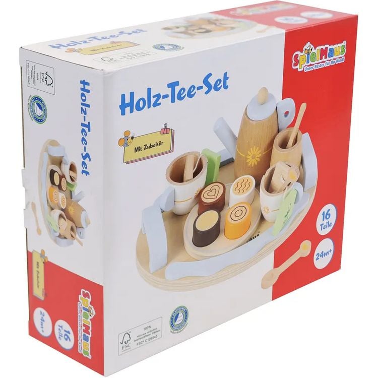 Produktbild: SpielMaus K&uuml;che Holz Tee-Set, 16-teilig