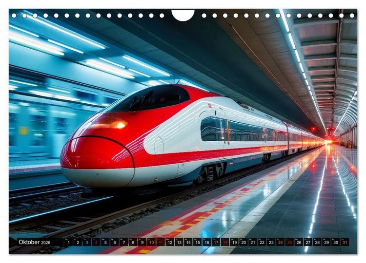 Produktbild: Futuristische Z&uuml;ge (Wandkalender 2026 DIN A4 quer), CALVENDO Monatskalender