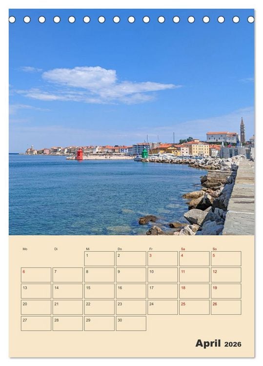 Produktbild: Piran, Sloweniens Perle am Mittelmeer (Tischkalender 2026 DIN A5 hoch), CALVENDO Monatskalender