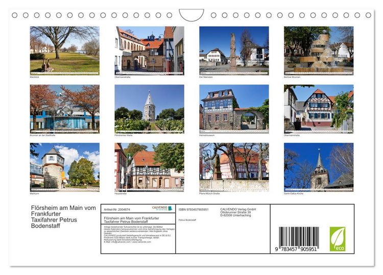 Produktbild: Fl&ouml;rsheim am Main vom Frankfurter Taxifahrer Petrus Bodenstaff (Wandkalender 2026 DIN A4 quer), CALVENDO Monatskalender
