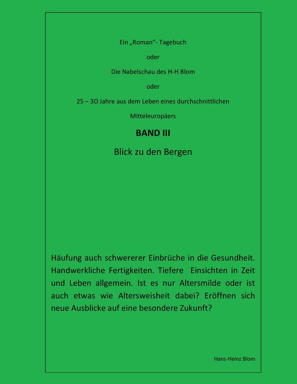 Produktbild: Die Nabelschau des H-H Blom - Band III