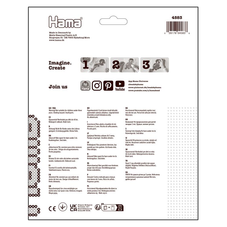 Produktbild: HAMA Blister mit 3 gr. Stiftplatten Blume Puppe Schmetterling