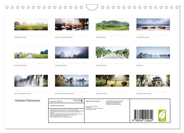 Produktbild: Vietnam Panorama (Wandkalender 2026 DIN A4 quer), CALVENDO Monatskalender