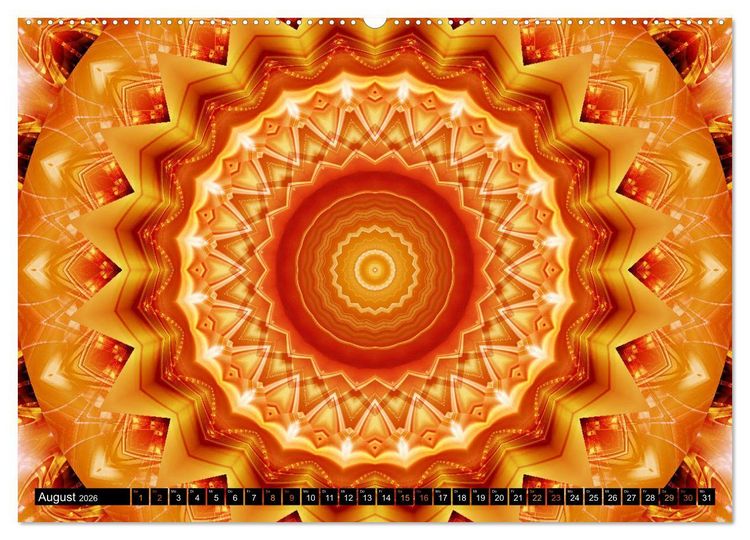 Produktbild: Energie - Mandalas in orange (Wandkalender 2026 DIN A2 quer), CALVENDO Monatskalender