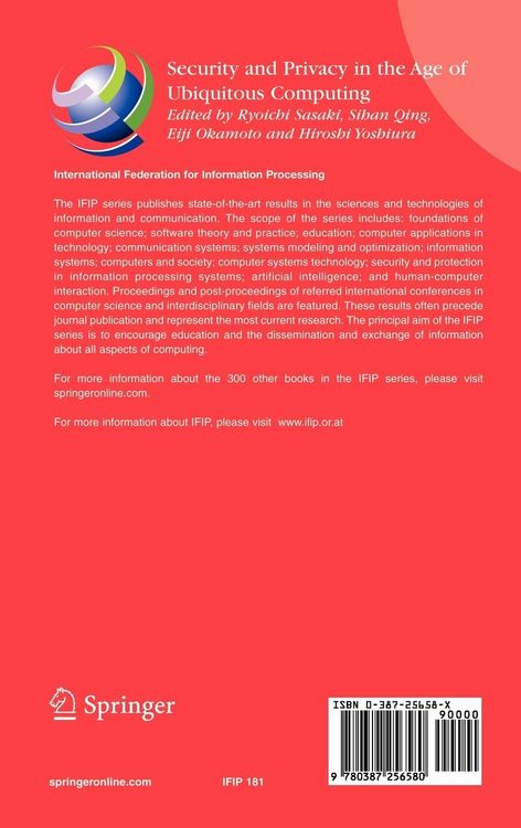 Produktbild: Security and Privacy in the Age of Ubiquitous Computing
