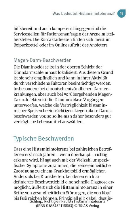 Produktbild: Richtig einkaufen Histamin-Intoleranz