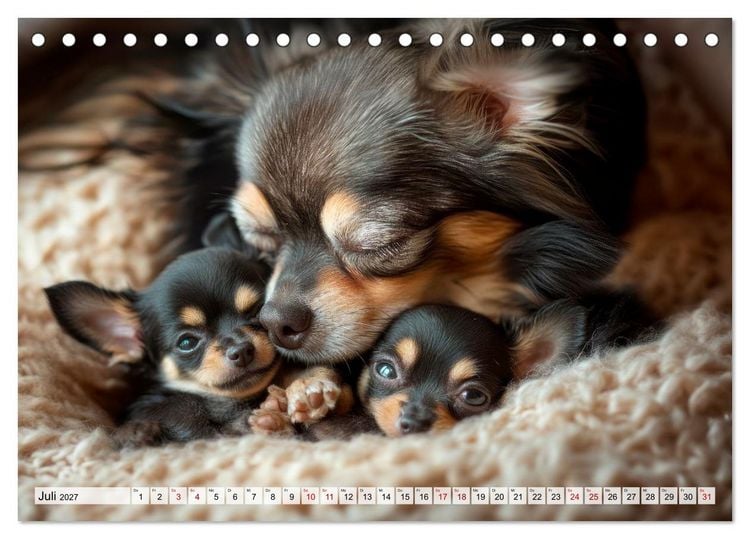 Produktbild: Niedliche Chihuahuas (Tischkalender 2027 DIN A5 quer), CALVENDO Monatskalender