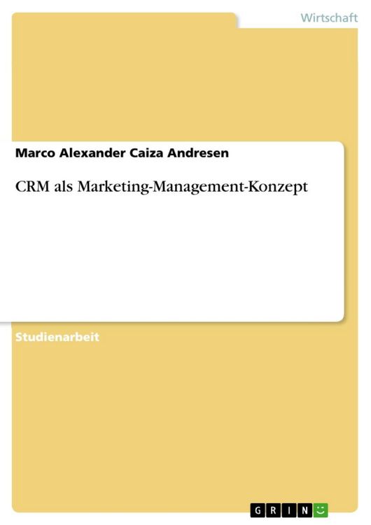 Produktbild: CRM als Marketing-Management-Konzept
