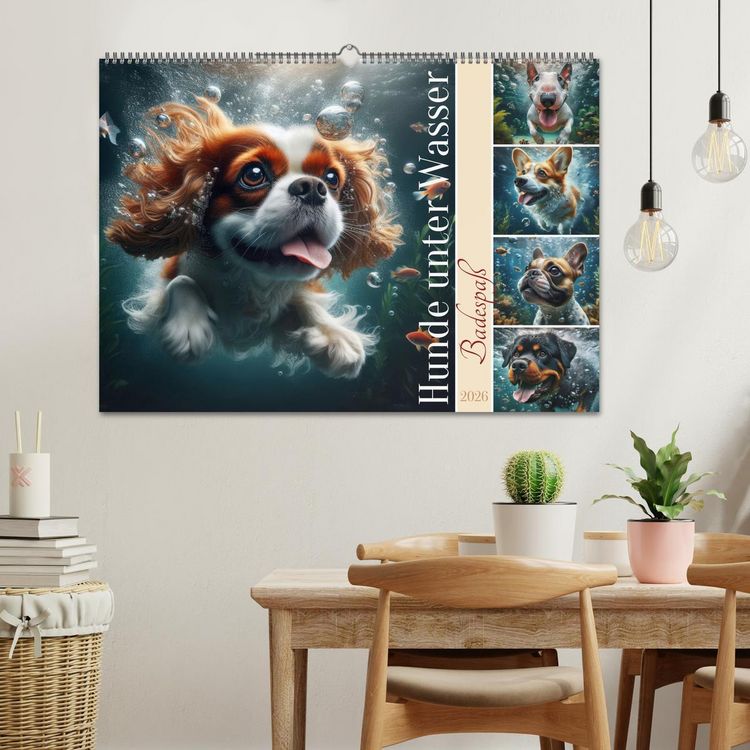 Produktbild: Badespa&szlig; - Hunde unter Wasser (Wandkalender 2026 DIN A2 quer), CALVENDO Monatskalender