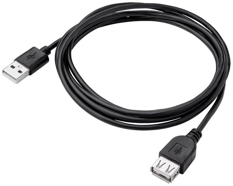 Produktbild: Akyga USB-Kabel USB-A Stecker, USB-A Buchse 1.80m Schwarz AK-USB-07