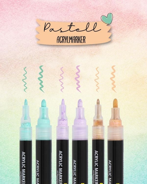 Produktbild: ONLINE Acryl Marker pastell 6 St&uuml;ck