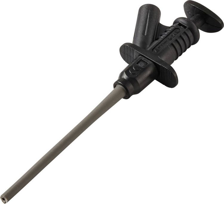 Produktbild: VOLTCRAFT MSK-122sw Sicherheits-Klemmpr&uuml;fspitze Steckanschluss 4mm CAT II 1000V Schwarz