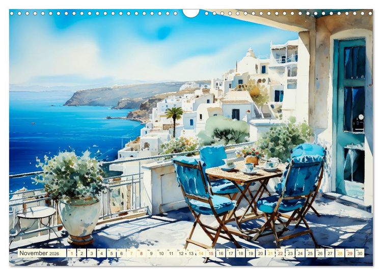 Produktbild: Santorini Inseltr&auml;ume (Wandkalender 2026 DIN A3 quer), CALVENDO Monatskalender