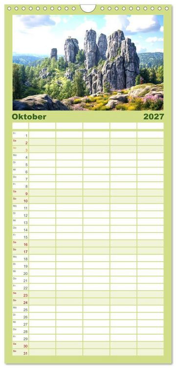 Produktbild: Familienplaner 2027 - Wandergl&uuml;ck - Momente der Freiheit in der Natur mit 5 Spalten (Wandkalender, 21 x 45 cm) CALVENDO