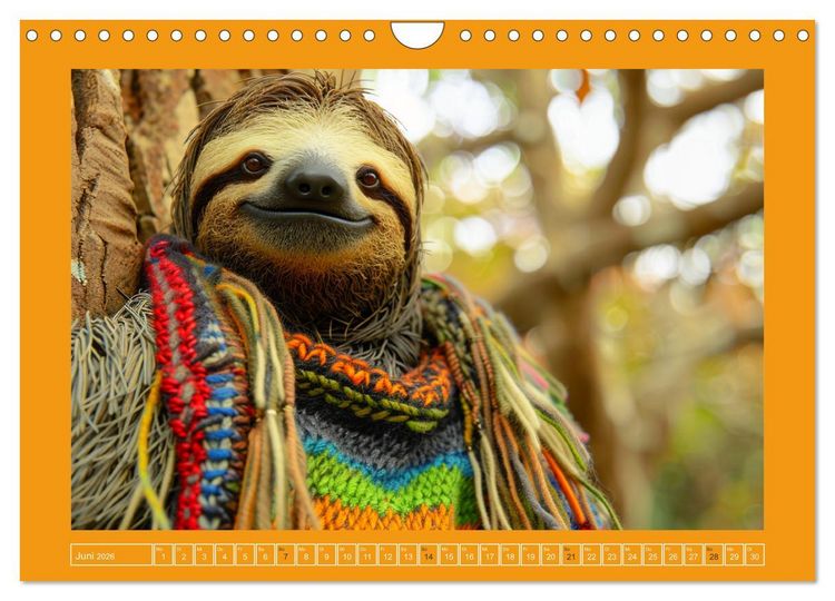 Produktbild: Supermodel Faultier. Professionelles Fotoshooting im Urwald (Wandkalender 2026 DIN A4 quer), CALVENDO Monatskalender