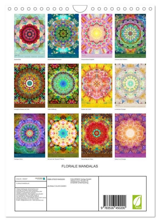 Produktbild: FLORALE MANDALAS (Wandkalender 2026 DIN A4 hoch), CALVENDO Monatskalender