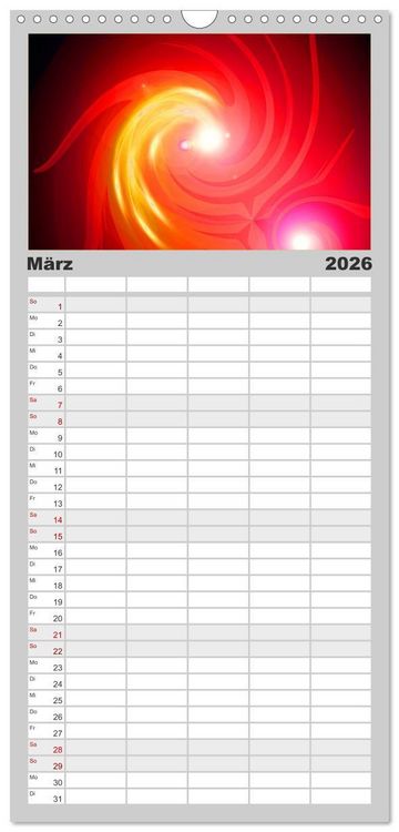 Produktbild: Familienplaner 2026 - Energie-Spiralen mit 5 Spalten (Wandkalender, 21 x 45 cm) CALVENDO