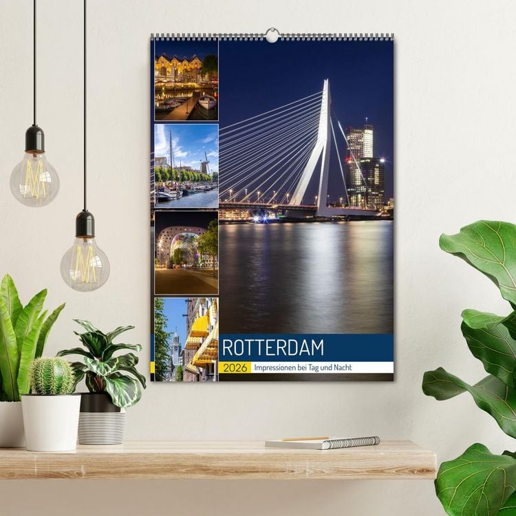 Produktbild: ROTTERDAM Impressionen bei Tag und Nacht (Wandkalender 2026 DIN A2 hoch), CALVENDO Monatskalender