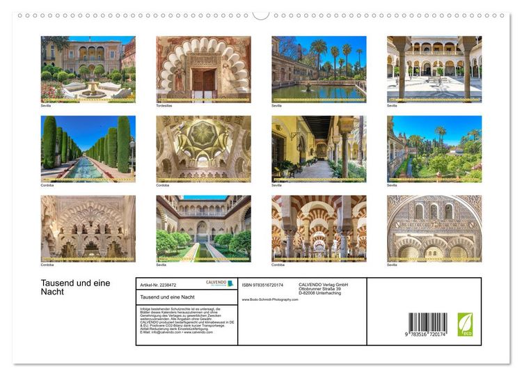 Produktbild: Tausend und eine Nacht (hochwertiger Premium Wandkalender 2026 DIN A2 quer), Kunstdruck in Hochglanz
