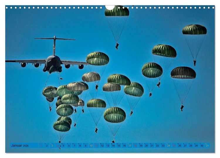 Produktbild: Fallschirmspringen - Mut und Abenteuer (Wandkalender 2026 DIN A3 quer), CALVENDO Monatskalender