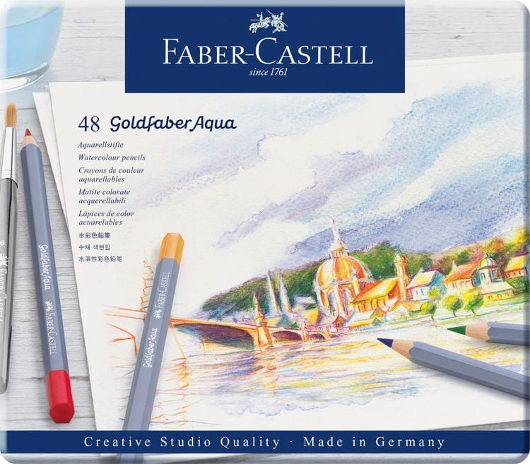 Produktbild: Faber-Castell Aquarellstifte Goldfaber Aqua, 48er Set Metalletui