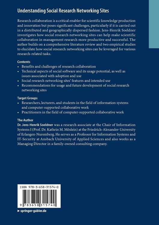 Produktbild: Understanding Social Research Networking Sites