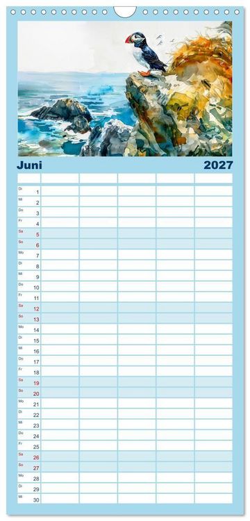 Produktbild: Familienplaner 2027 - Eisige Polarkreise - Faszination der polaren Tierwelt mit 5 Spalten (Wandkalender, 21 x 45 cm) CALVENDO