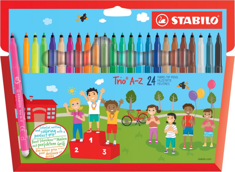 Produktbild: STABILO Filzstift -   Trio A-Z - 24er Pack - mit 24 verschiedenen Farben