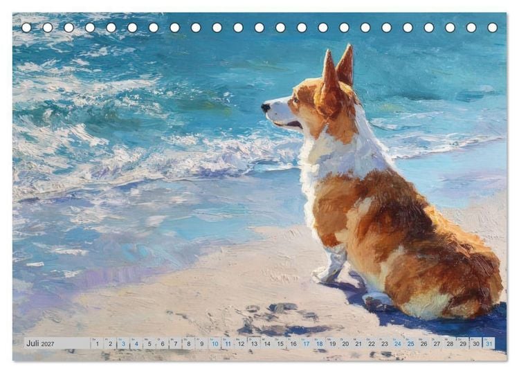 Produktbild: Corgi-Charme (Tischkalender 2027 DIN A5 quer), CALVENDO Monatskalender