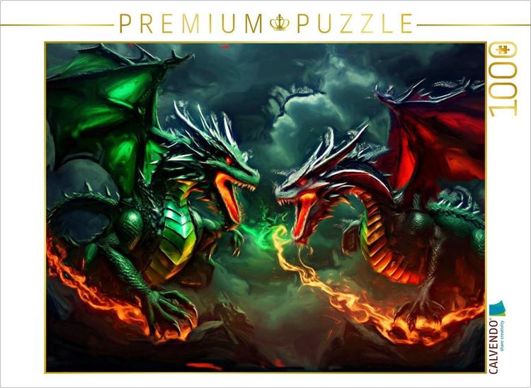 Produktbild: CALVENDO Puzzle Die Figur des Drachen erlebt in der aktuellen Fantasy-Kultur eine Renaissance. | 1000 Teile Lege-Gr&ouml;&szlig;e 64x48cm Foto-Puzzle f&uuml;r gl&uuml;ckli